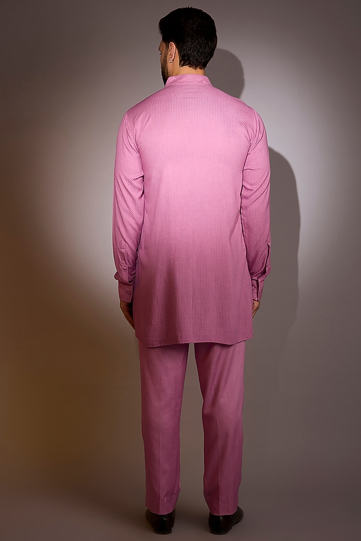 Pink Dola Silk Indowestern Set by Rabani & Rakha Men at Pernia's Pop Up Shop