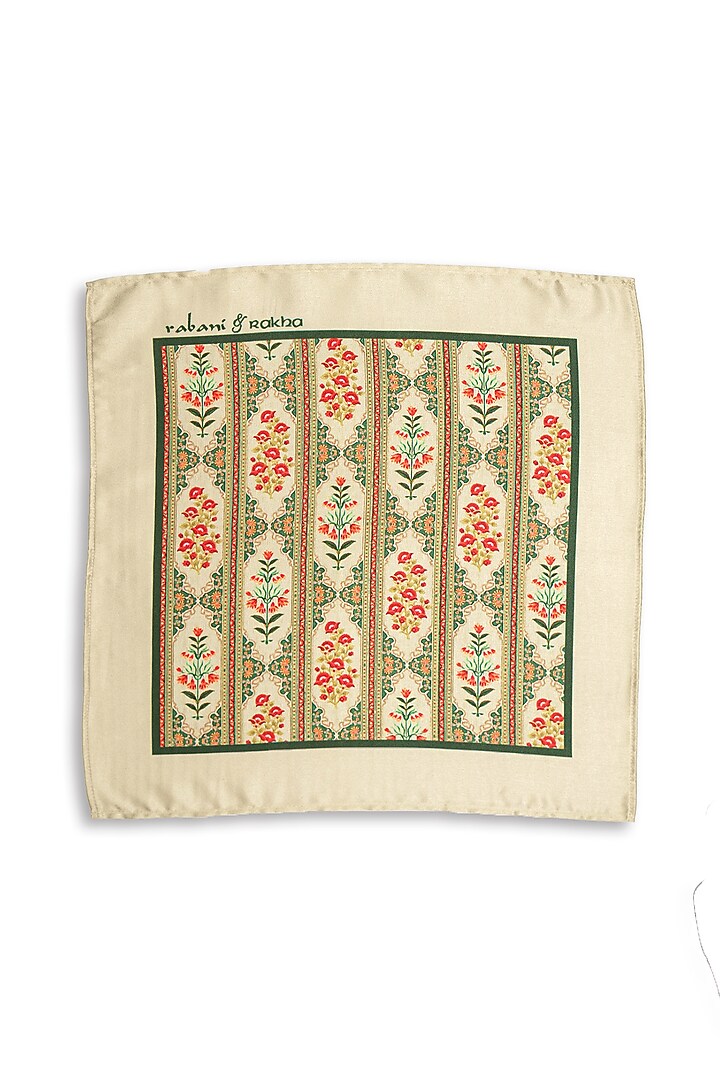 Satin Printed Pocket Square Gift Box (Set of 3) by Rabani & Rakha Men at Pernia's Pop Up Shop