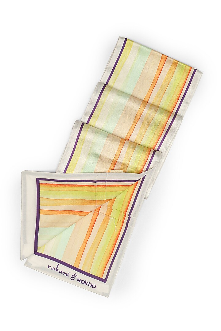 Mlti-Colored Satin Printed Pocket Square & Neck Stole Gift Box by Rabani & Rakha Men at Pernia's Pop Up Shop