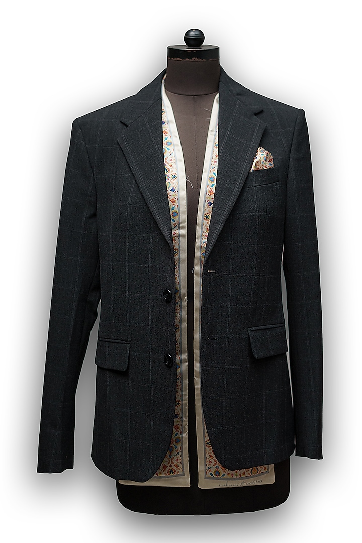 Beige Satin Printed Pocket Square & Neck Stole Gift Box by Rabani & Rakha Men at Pernia's Pop Up Shop