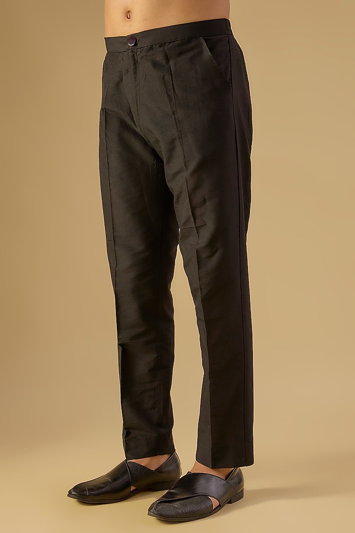 Black Georgette Kurta Set by Rabani & Rakha Men at Pernia's Pop Up Shop