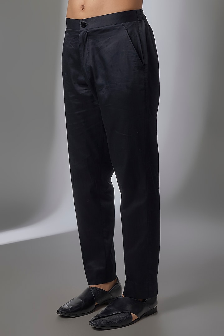 Black Georgette Kurta Set by Rabani & Rakha Men at Pernia's Pop Up Shop