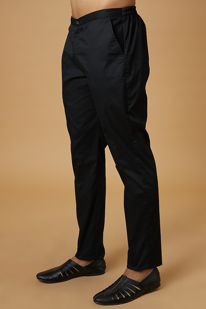 Black Georgette Embroidered Bundi Jacket With Kurta Set by Rabani & Rakha Men at Pernia's Pop Up Shop