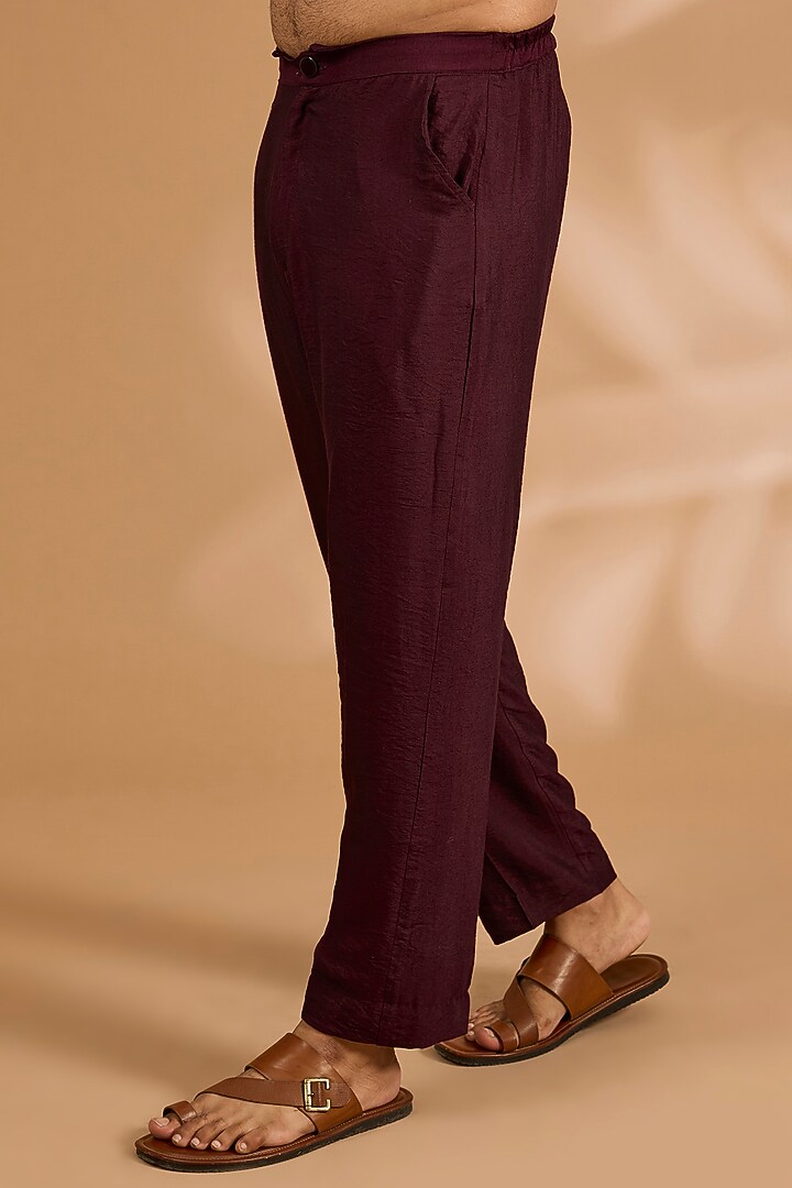Ox-Blood Georgette Sequins Work Bundi Jacket Set by Rabani & Rakha Men at Pernia's Pop Up Shop