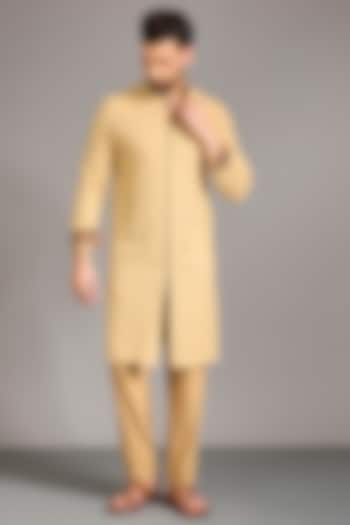 Gold Georgette Kurta by Rabani & Rakha Men at Pernia's Pop Up Shop