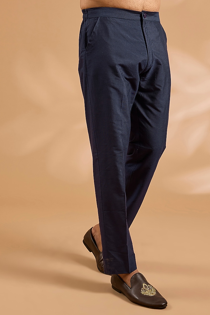 Blue Georgette Sequins Work Bundi Jacket Set by Rabani & Rakha Men at Pernia's Pop Up Shop