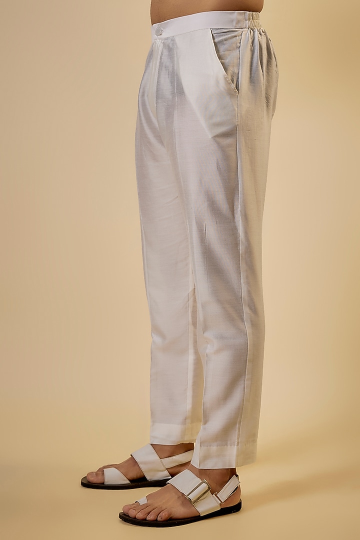 Ivory Georgette Sequins Embroidered Kurta Set by Rabani & Rakha Men at Pernia's Pop Up Shop