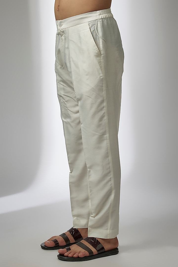 Ivory Georgette Sequin Work Kurta Set by Rabani & Rakha Men at Pernia's Pop Up Shop