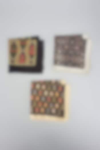 Multi-colored Satin Pocket Square Gift Box (Set of 3) by Rabani & Rakha Men