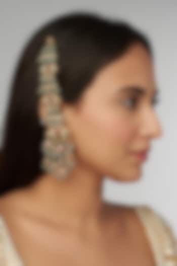 Gold Finish Elephant Suspended Earrings by Raabta By Rahul