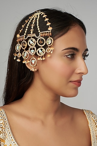 Gold Finish Meenakari Passa by Raabta By Rahul