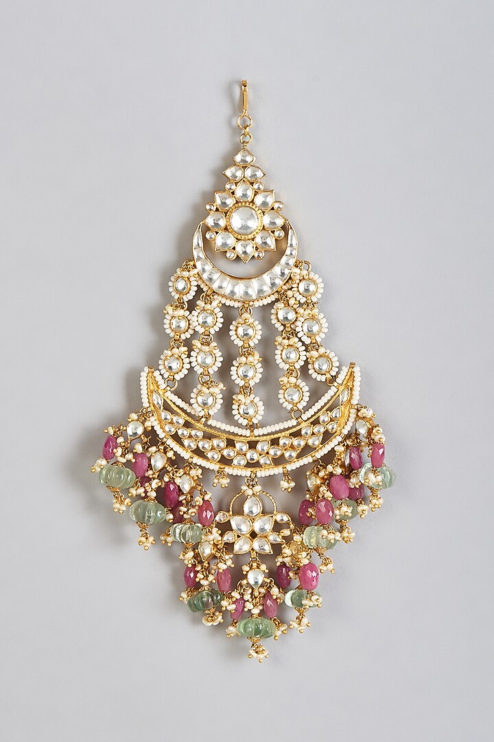 Gold Finish Kundan Polki Passa by Raabta By Rahul at Pernia's Pop Up Shop