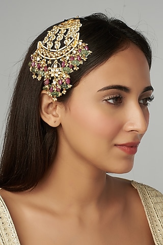 Gold Finish Kundan Polki Passa by Raabta By Rahul