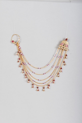 Gold Finish Ruby Shennai Nath by Raabta By Rahul