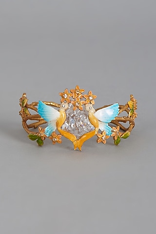 Gold Finish Meenakari Bracelet by Raabta By Rahul