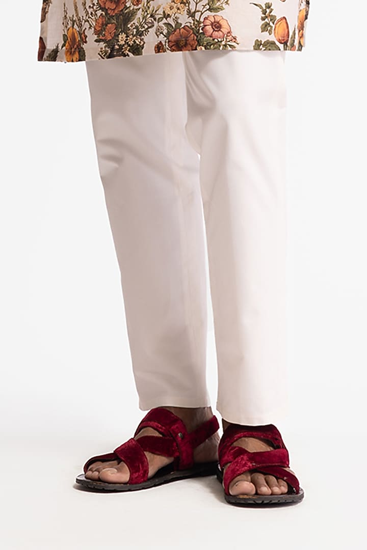 Ivory Dupion Silk Printed Short Kurta Set by Rohit Bal Men at Pernia's Pop Up Shop