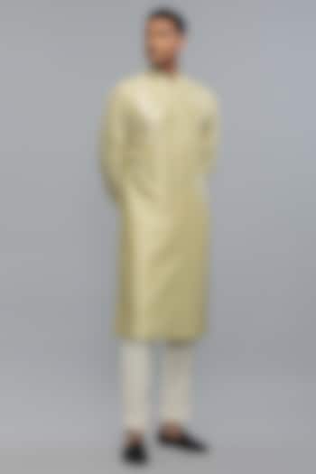 Sage Green Chanderi Embroidered Kurta Set by Rohit Bal Men at Pernia's Pop Up Shop