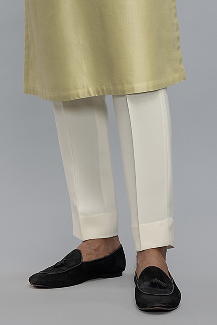 Sage Green Chanderi Embroidered Kurta Set by Rohit Bal Men at Pernia's Pop Up Shop