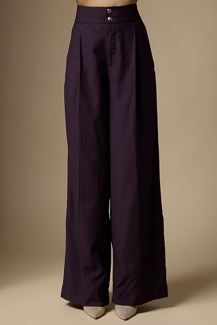 Wine Suiting Tikki Hand Embroidered Crop Blazer Set by Ranbir Mukherjee at Pernia's Pop Up Shop