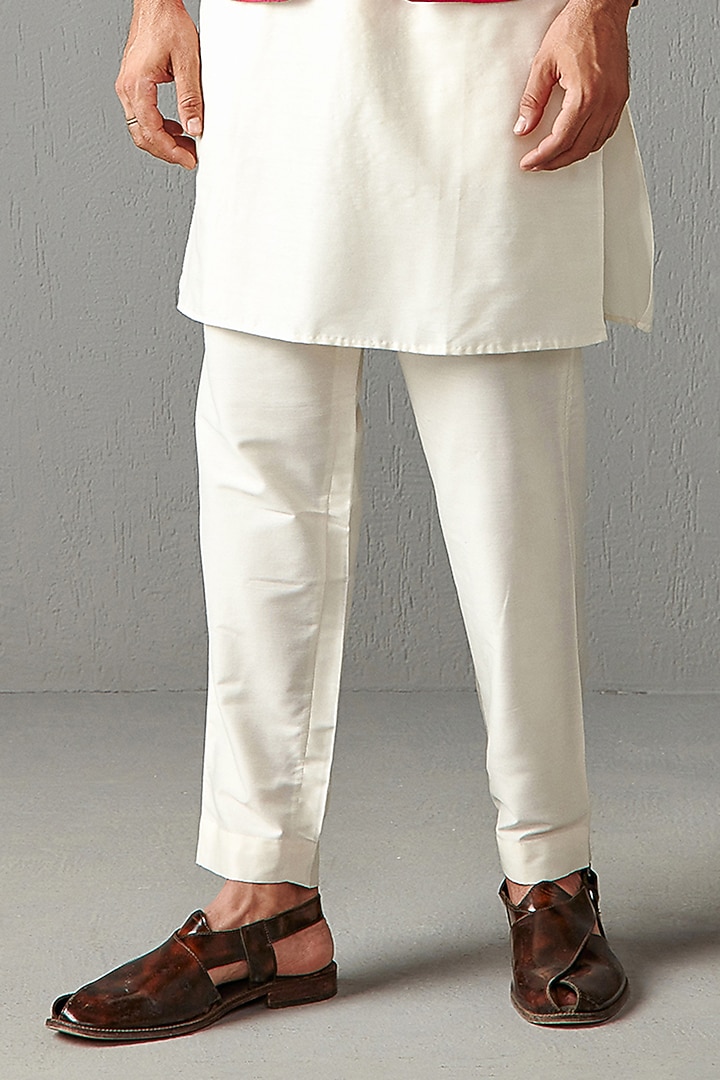 Rani Pink Chamois Satin Silk Bundi Jacket Set by Rabani & Rakha Men at Pernia's Pop Up Shop