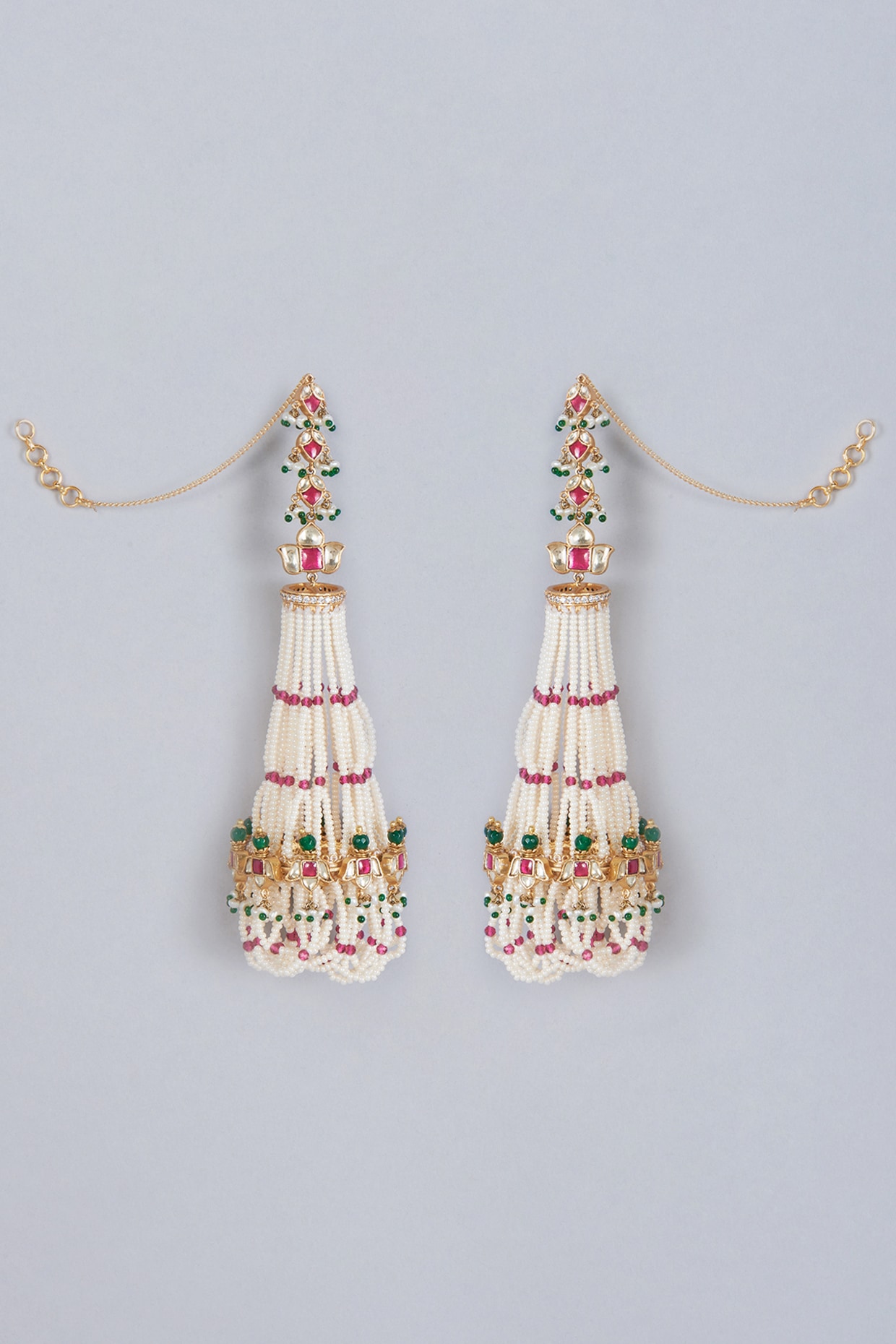 Buy Celine Rose Gold Jhoomar Jhumka EARRING Set Indian Bridal American  DIAMOND, Rhodium Stones Wedding Designer Indian Jewellery for Women. Online  in India - Etsy