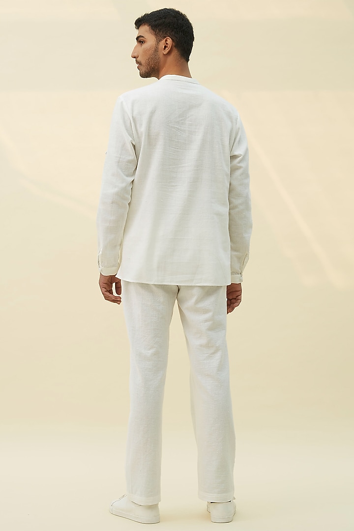 White Block Printed Tunic Summer Shirt by Rivil Civil By Arun at Pernia's Pop Up Shop