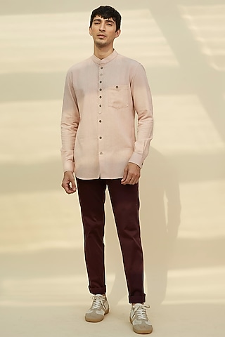 Beige Handloom Khadi Shirt by Rivil Civil By Arun