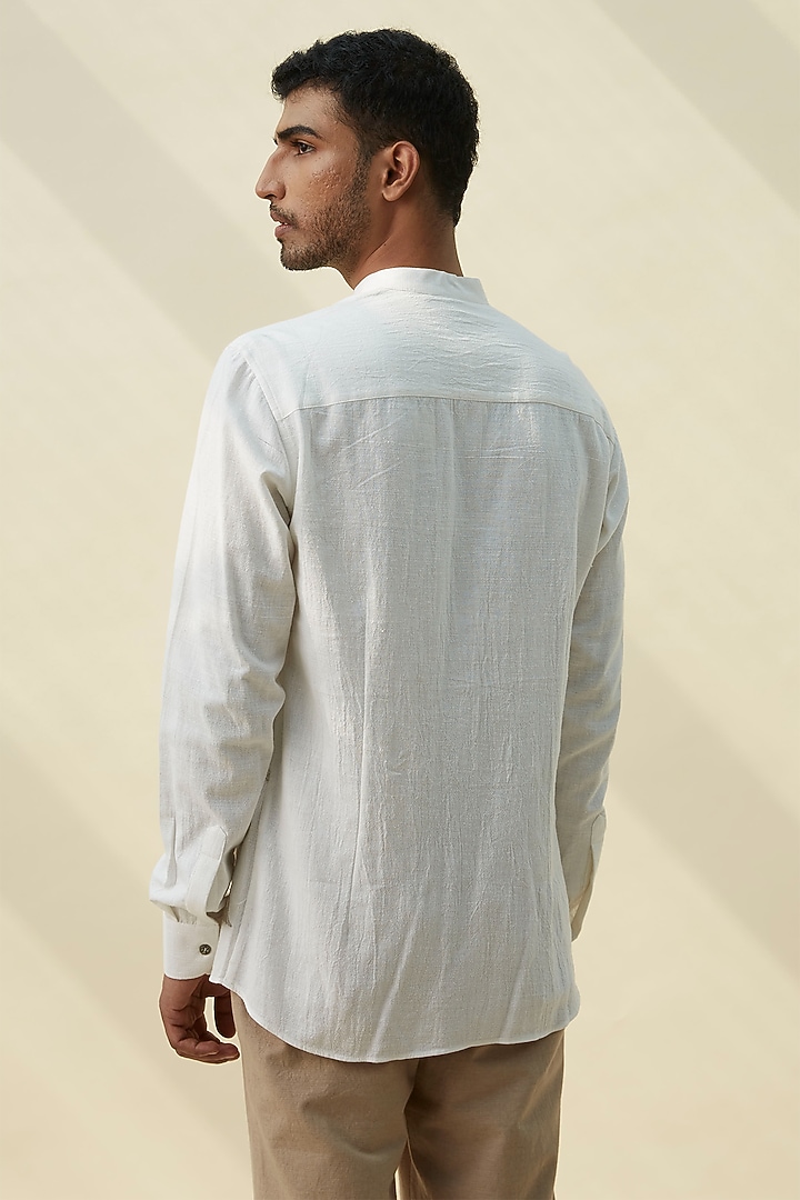 White Embroidered Summer Shirt by Rivil Civil By Arun at Pernia's Pop Up Shop