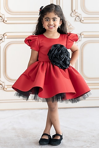 girls red satin dress Simple Red Satin A-line Homecoming Dress, Cheap Short Party Dresses for  Girls, MH305