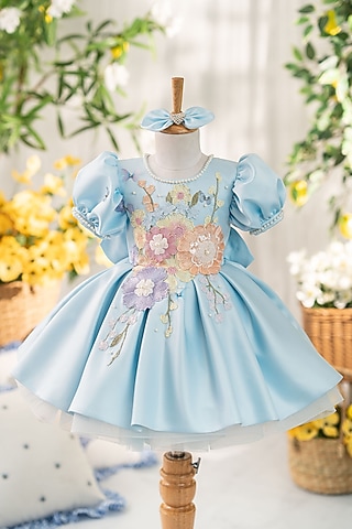 aqua cotton poplin gathered midi dress Women's Annika | Deep Line Deep Neck Maxi Wrap Dress: Boho Floral Color:Sapphire Rosettes LowStock:43547116568627