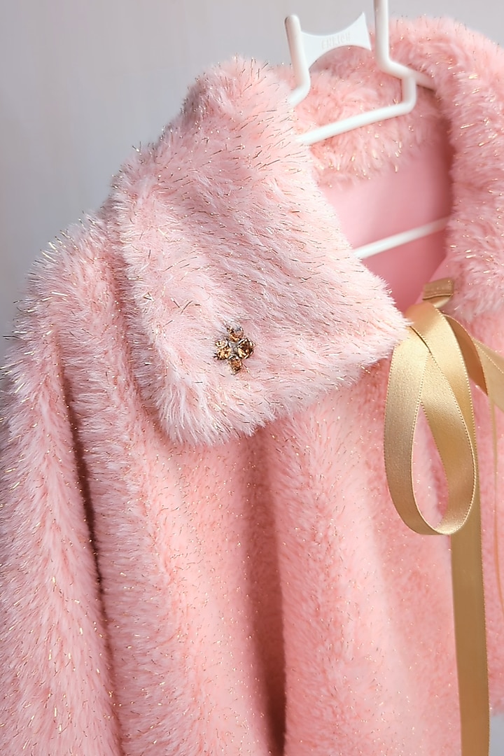 Pink fur cape best sale