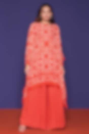 Rouge Orange Georgette Printed Kaftan Set by RCKC AURUM at Pernia's Pop Up Shop
