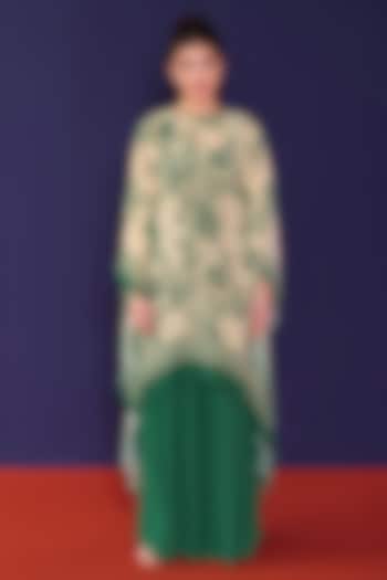Botanical Green Georgette Printed Kaftan Set by RCKC AURUM at Pernia's Pop Up Shop