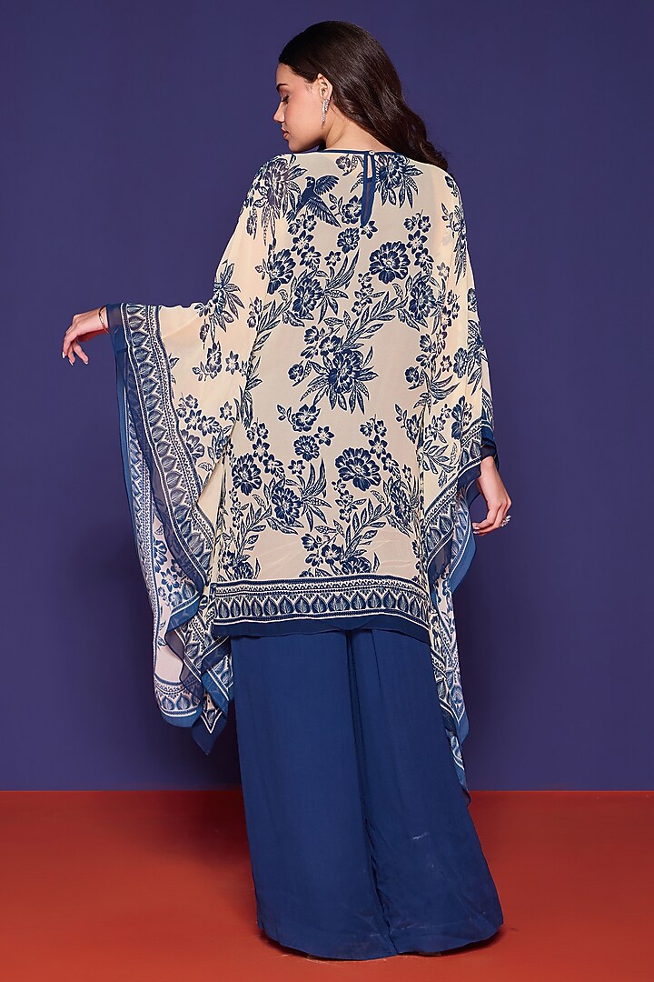 Azur Blue Georgette Printed Kaftan Set by RCKC AURUM at Pernia's Pop Up Shop