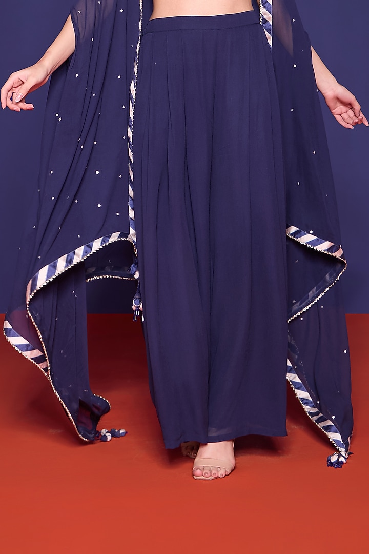Azur Blue Silk Paneled Pant Set by RCKC AURUM at Pernia's Pop Up Shop