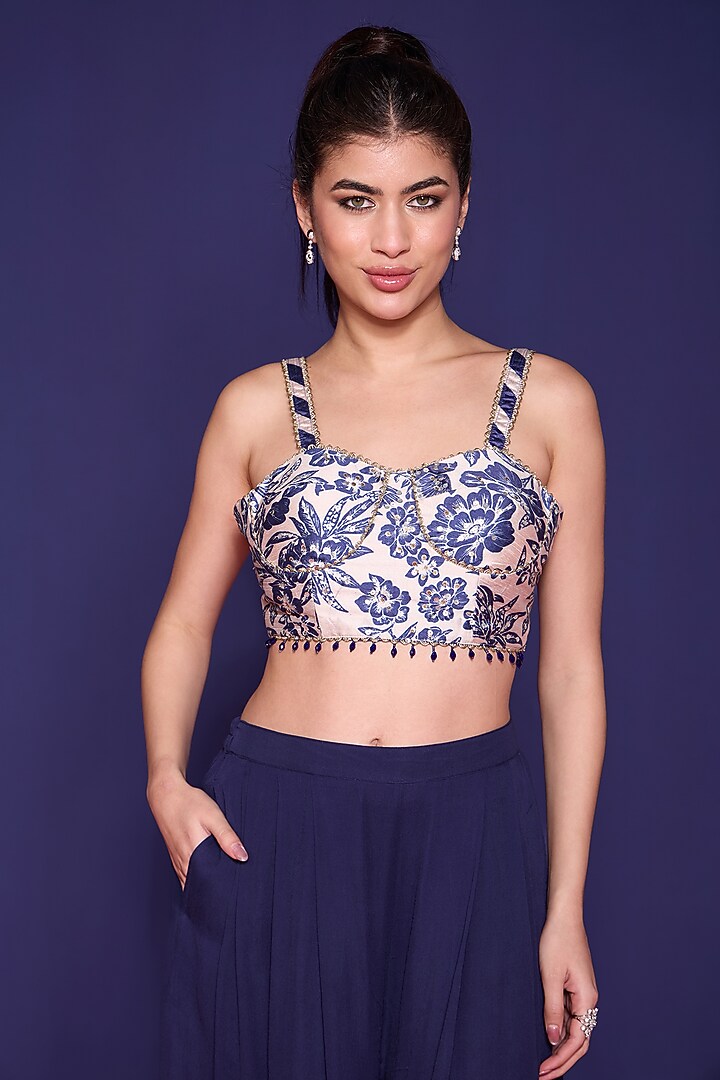 Azur Blue Silk Paneled Pant Set by RCKC AURUM at Pernia's Pop Up Shop