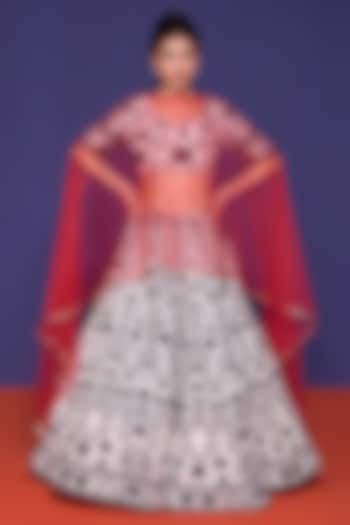 White Premium Silk Floral Printed Wedding Lehenga Set by RCKC AURUM at Pernia's Pop Up Shop