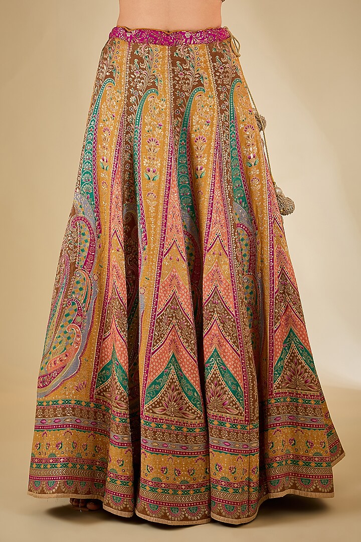 Mustard Yellow Banarasi Silk Handloom Wedding Lehenga Set by RCKC AURUM at Pernia's Pop Up Shop