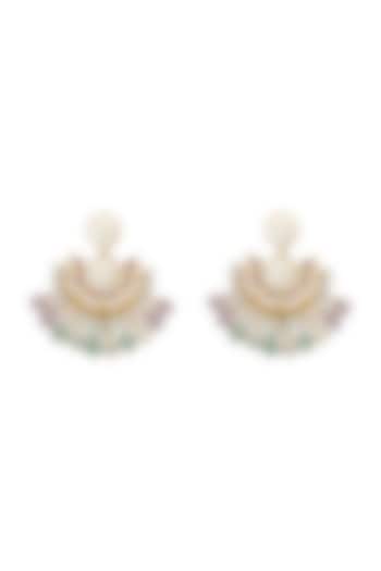 Gold Plated Pearl Earrings by Radhika Agrawal Jewels