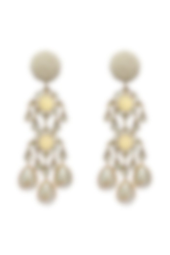 Gold Plated Earrings With Swarovski by Radhika Agrawal Jewels