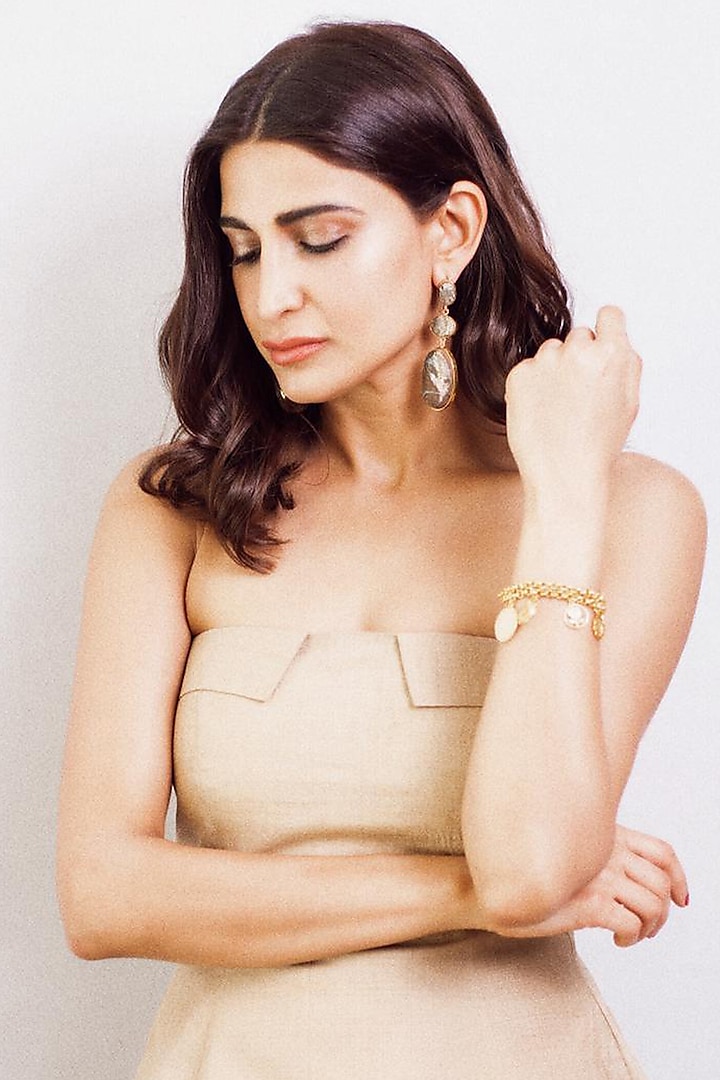 Gold Plated Swarovski Bracelet by Radhika Agrawal Jewels