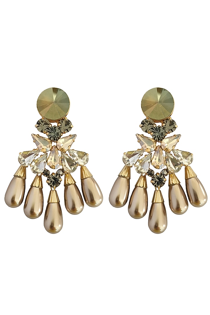 Gold Plated Crystals Earrings by Radhika Agrawal Jewels at Pernia's Pop Up Shop