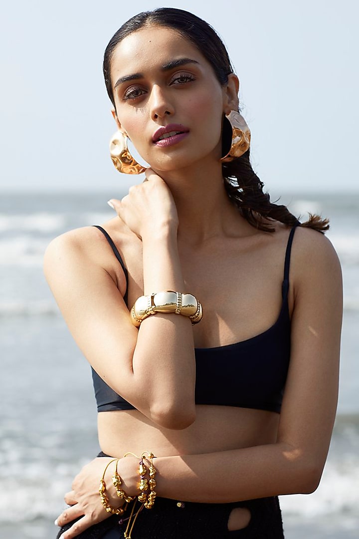 Gold Plated Brass Bracelet by Radhika Agrawal Jewels