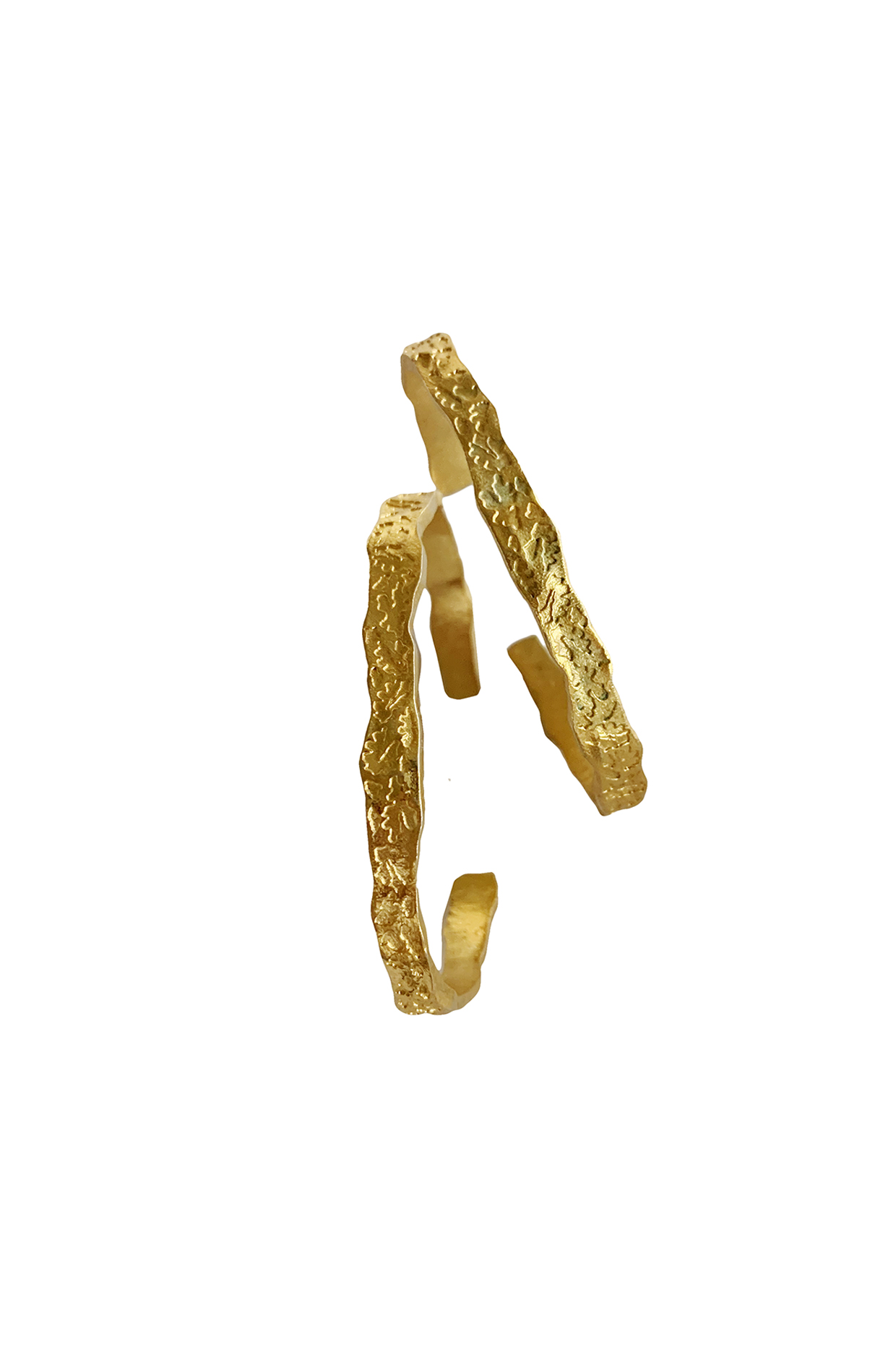 Gold Plated Embossed Bands In Brass (Set of 2) by Radhika Agrawal Jewels