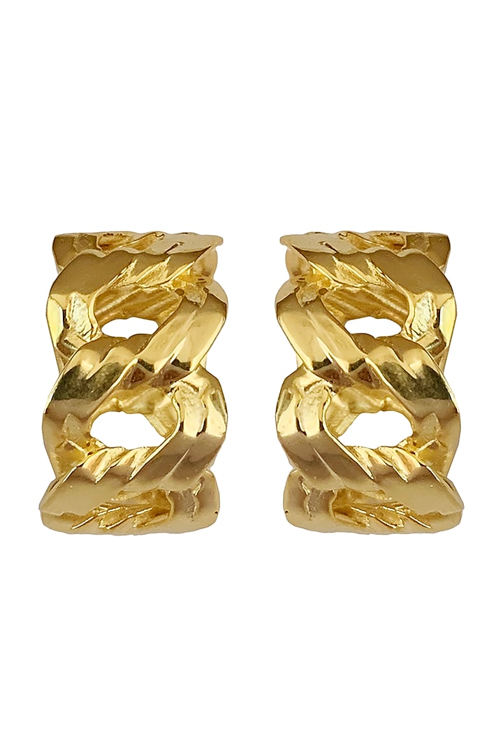 Gold Plated Twilled Hoop Earrings by Radhika Agrawal Jewels