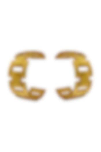 Gold Plated Brass Hoop Earrings by Radhika Agrawal Jewels