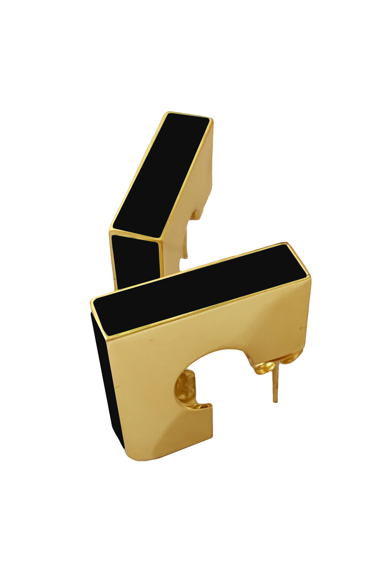 Gold Plated Brass Quadrilateral Earrings by Radhika Agrawal Jewels