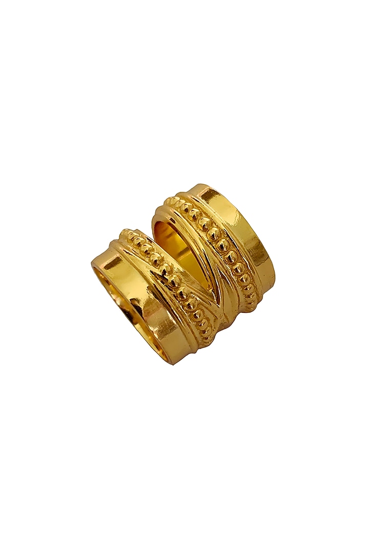 Gold Plated Carved Ring by Radhika Agrawal Jewels