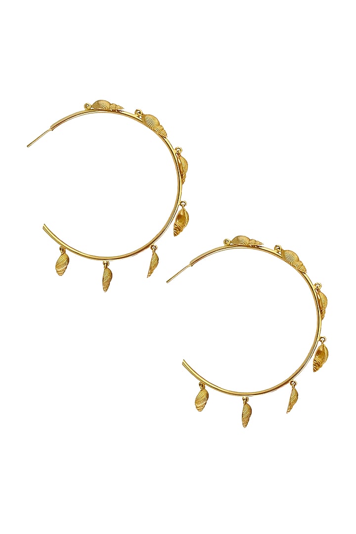 Gold Plated Hoop Earrings by Radhika Agrawal Jewels at Pernia's Pop Up Shop
