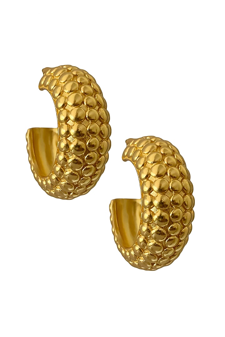 Gold Plated Hoop Earrings by Radhika Agrawal Jewels at Pernia's Pop Up Shop